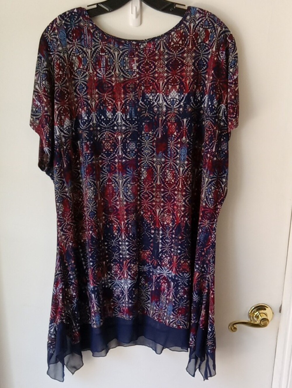Cato Cap Sleeve Patterned Tunic Blouse Size 14/16W - Picture 2 of 5